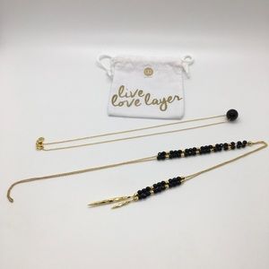 gorjana Set of 2 Necklaces, Gold and Black Onyx